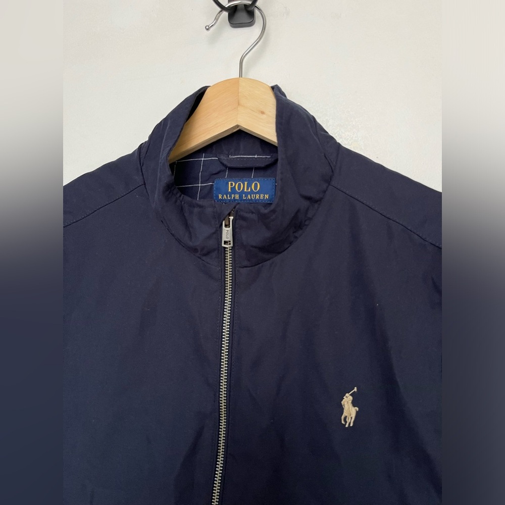 Polo Ralph Lauren Navy Blue Vest Men’s Plaid Lined Pony Logo Size M - Picture 2 of 6